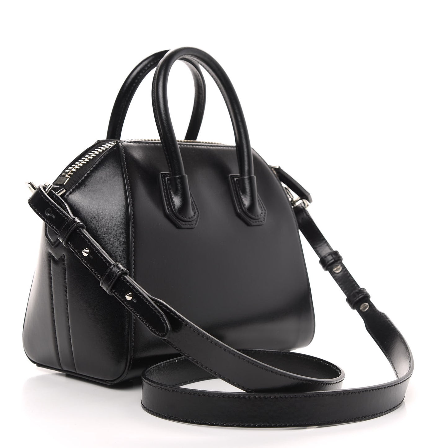 Shiny Lord Calfskin Mini Antigona Black
