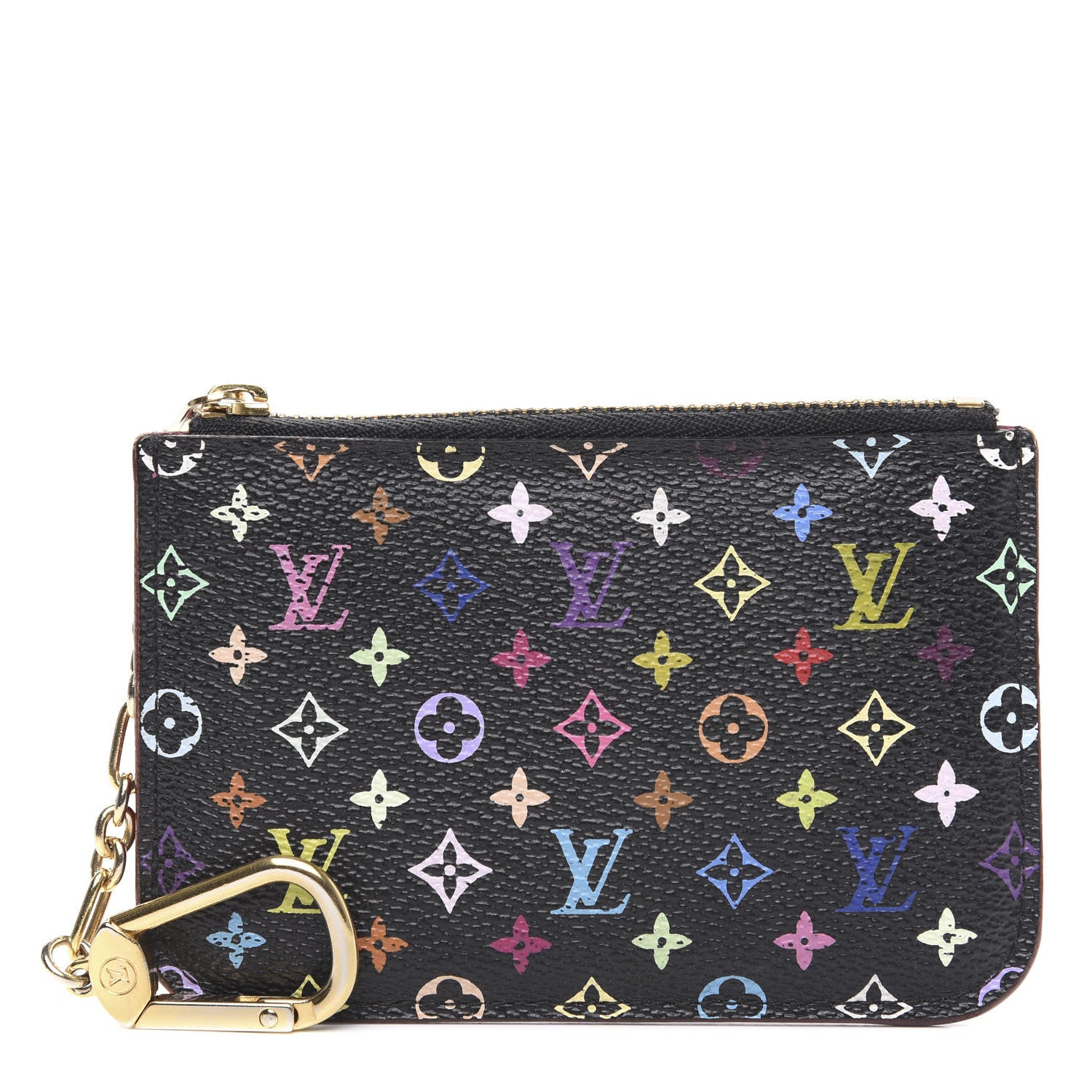 Louis Vuitton Monogram Multicolor Key Pouch Black Grenade 1 of 8