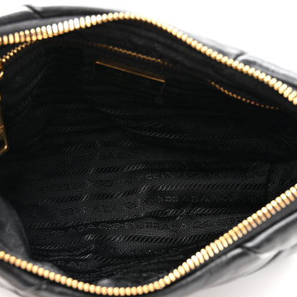 Prada Nappa Triangle Quilted Patchwork System Bag Black 5 of 9