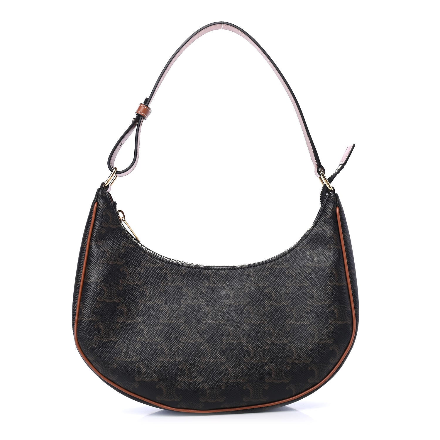 Celine Triomphe Canvas Calfskin Ava Shoulder Bag Tan 1 of 4