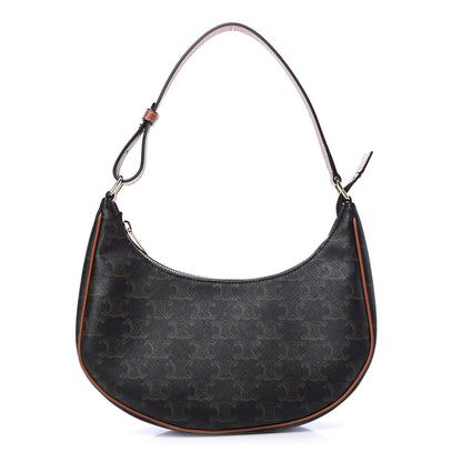 Celine Triomphe Canvas Calfskin Ava Shoulder Bag Tan 1 of 4