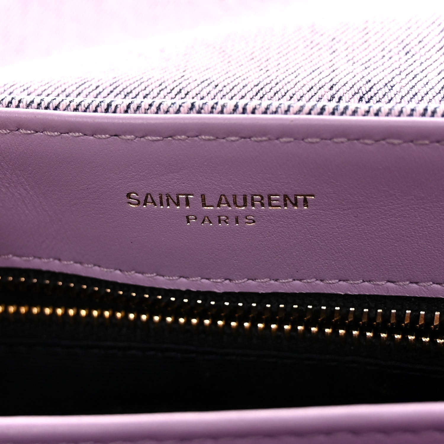 Saint Laurent Denim Y Quilted Monogram Toy Loulou Crossbody Bag Bleached Lilac 7 of 10