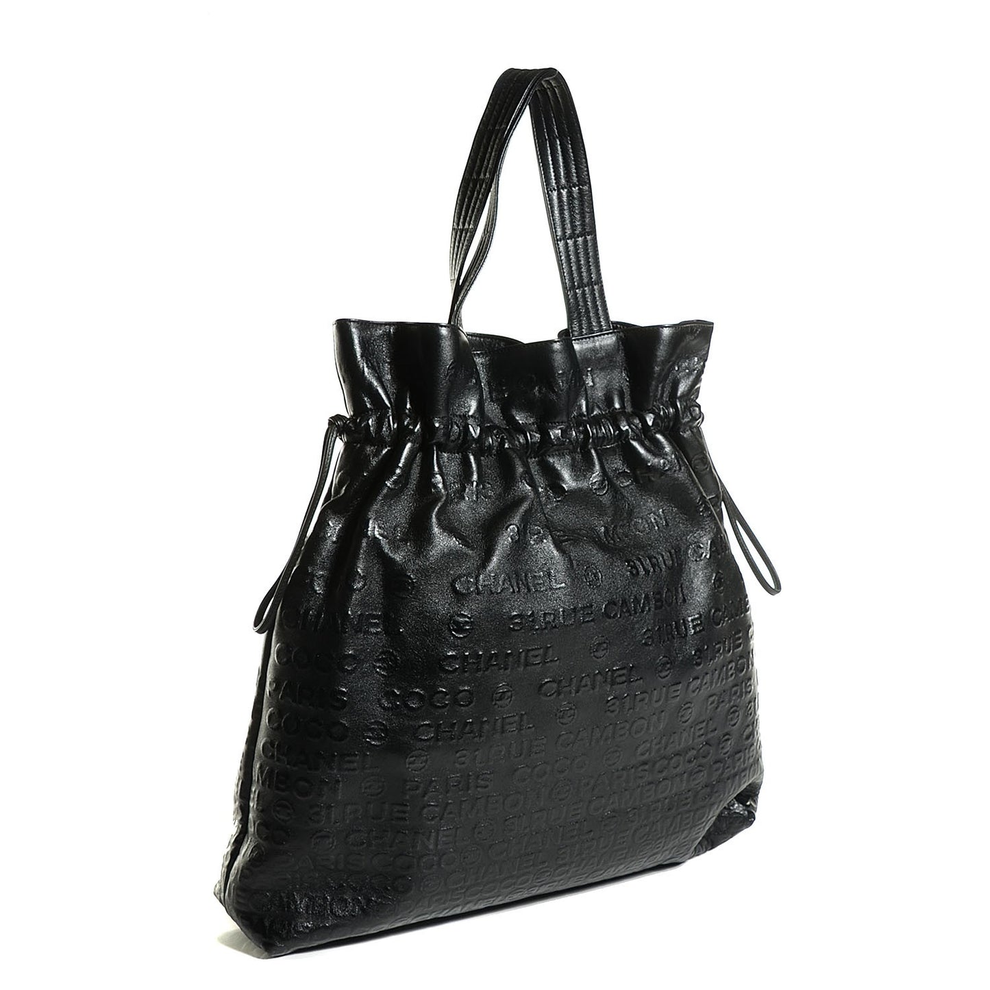 Calfskin Unlimited Drawstring Tote Black