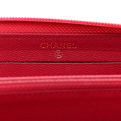 Chanel Caviar Quilted Small Boy Zip Around Wallet Fuchsia 6 of 10