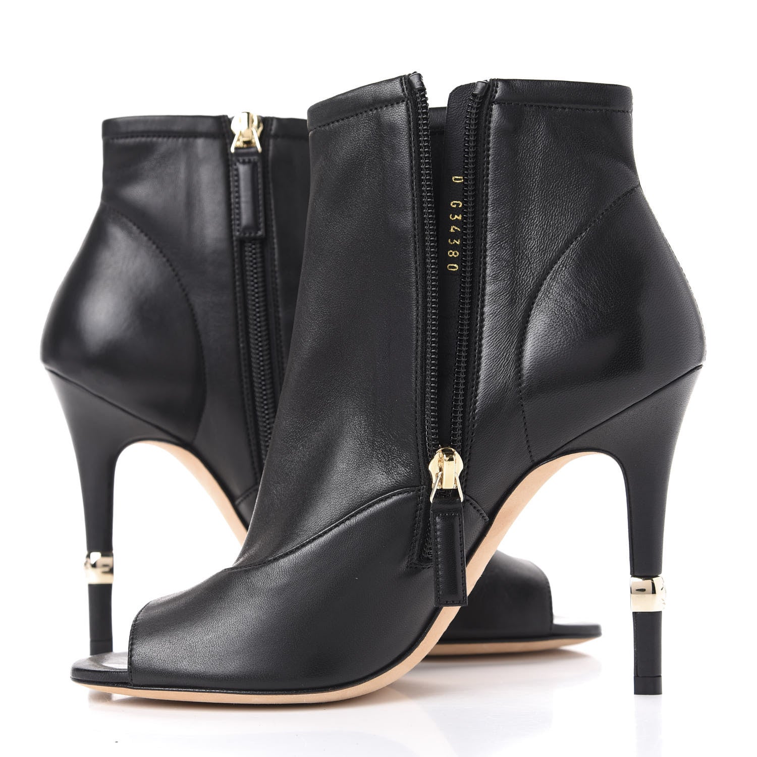 Chanel Lambskin Peep Toe Short Ankle Boots 38 Black 10 of 11