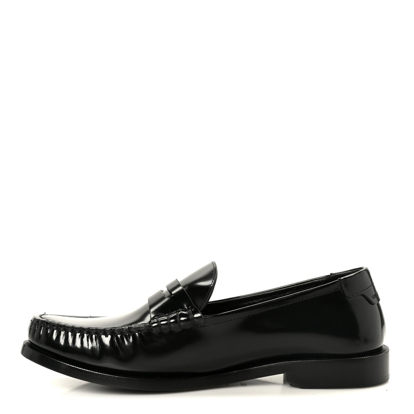 Glazed Calfskin Le Loafer 15 Penny Slippers 39.5 Black