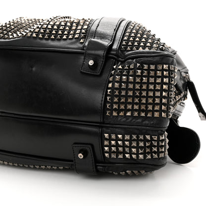 Burberry Prorsum Calfskin Studded Knight Satchel Black 11 of 16