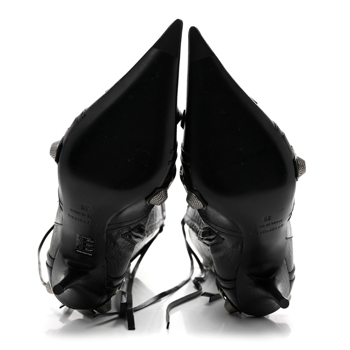Balenciaga Agneau Arena Spike Spiked Cagole 90mm Boots 35 Black 5 of 9