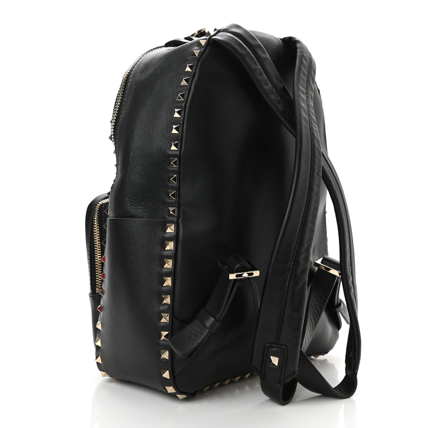 Calfskin Medium Rockstud All Over Backpack Black