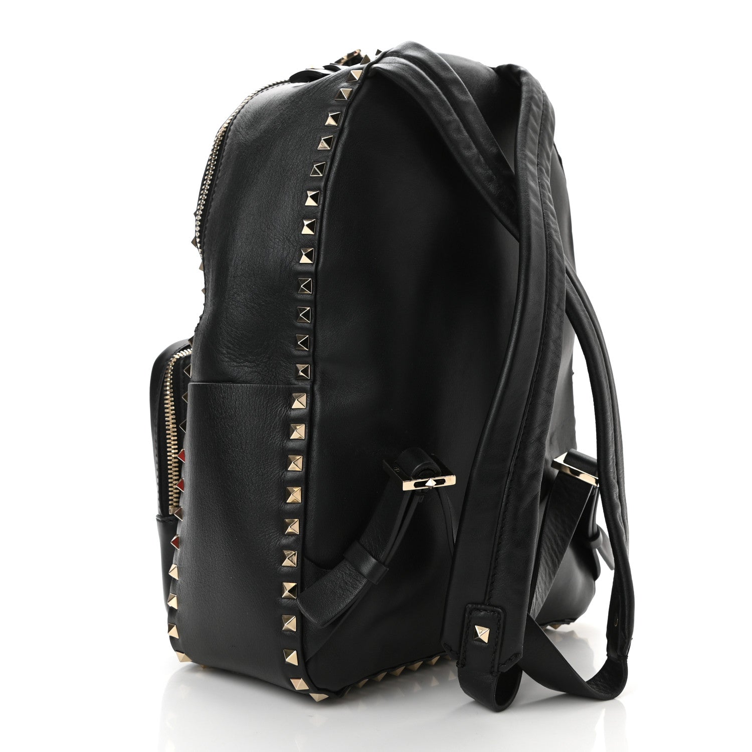 Valentino Garavani Calfskin Medium Rockstud All Over Backpack Black 3 of 9