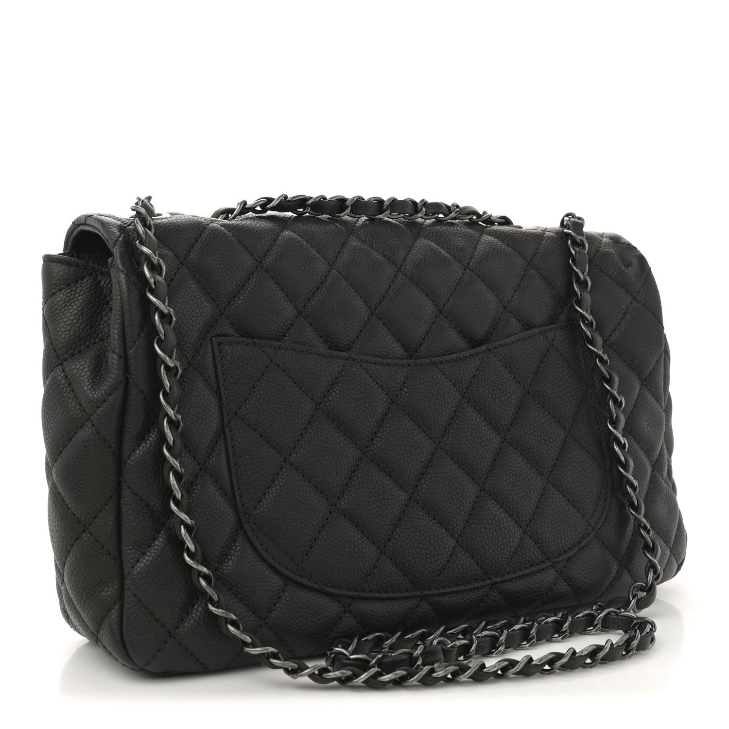 Chanel Caviar Quilted Large Now and Forever Flap Black 3 of 12