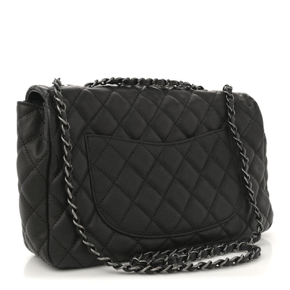 Chanel Caviar Quilted Large Now and Forever Flap Black 3 of 12