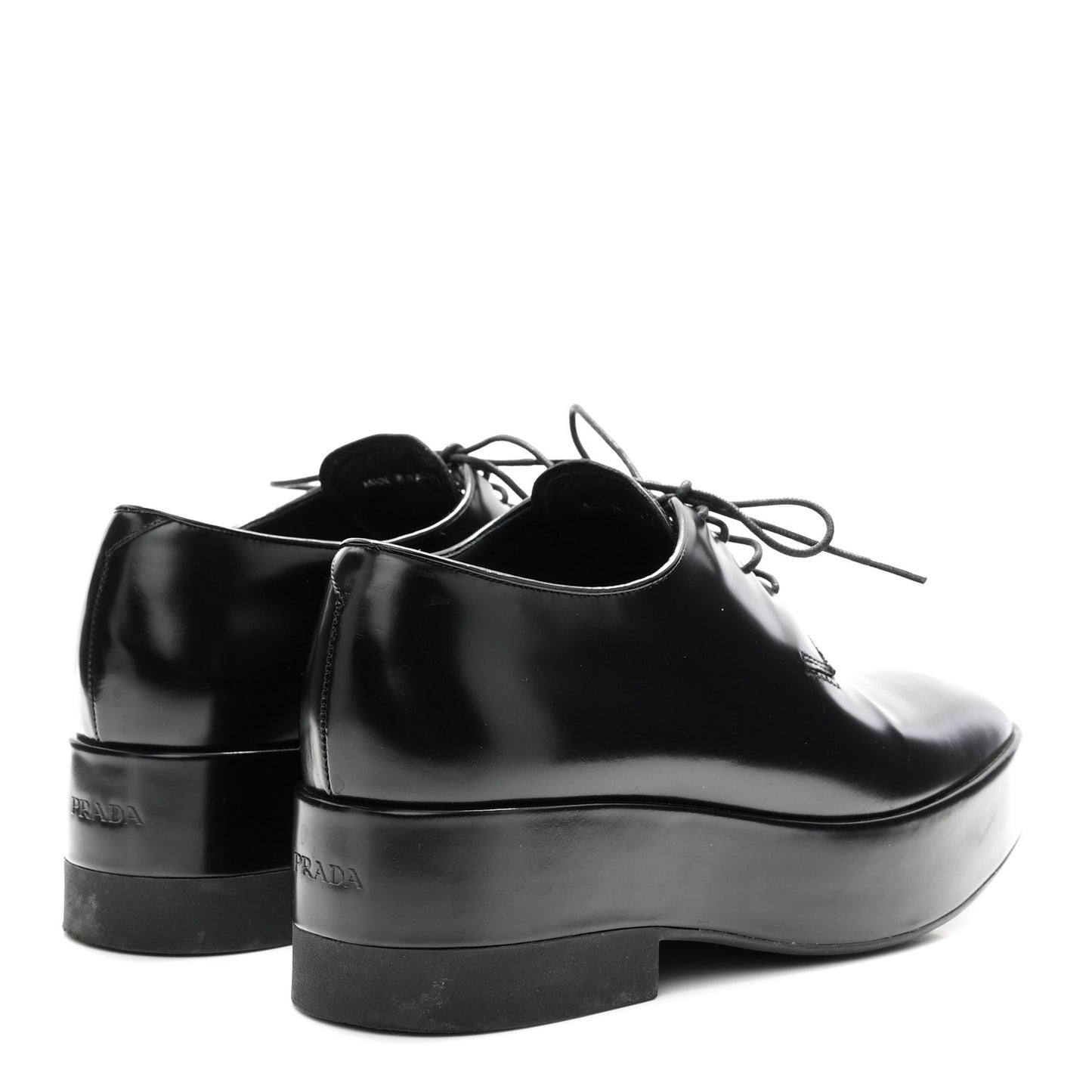 Spazzolato Lace Up Derby Platform Loafers 37 Black
