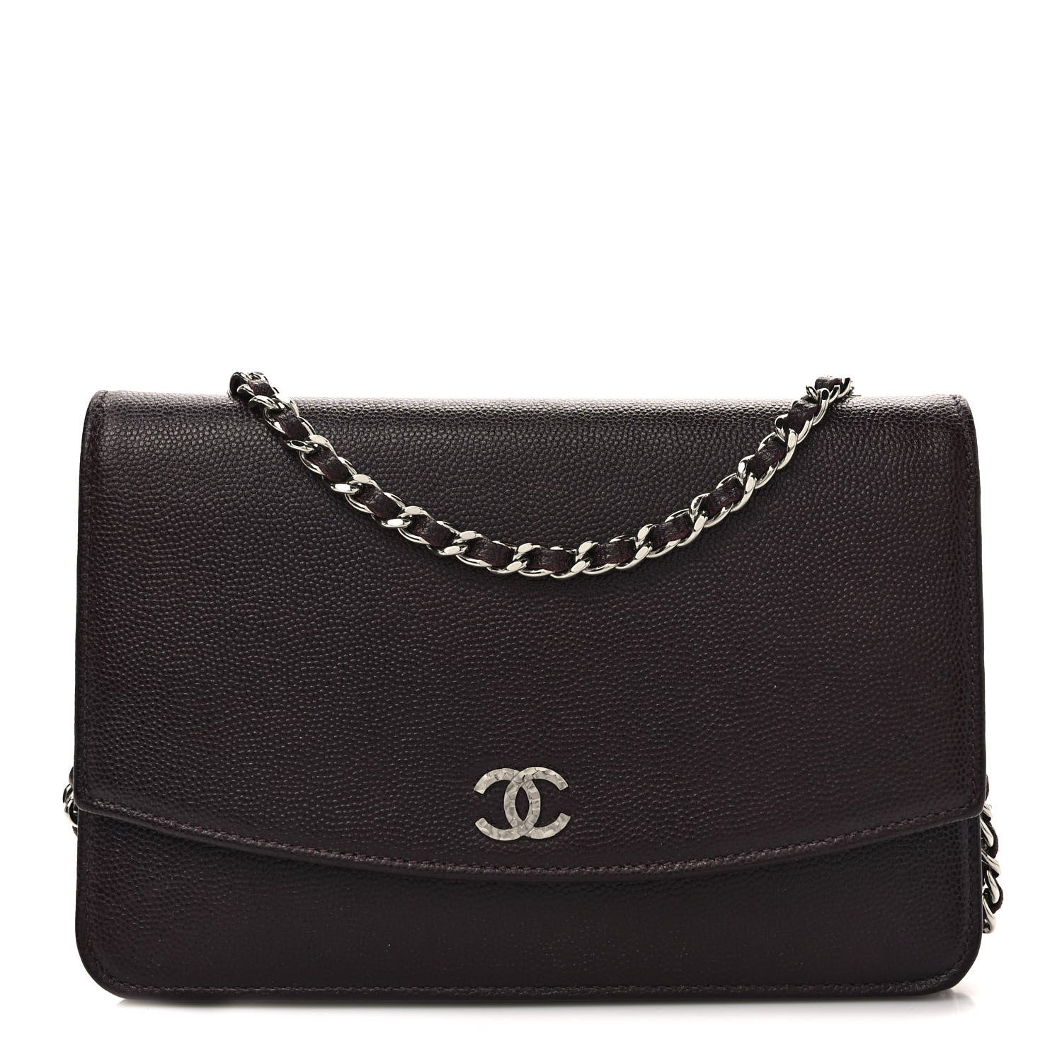 Chanel Caviar Sevruga Wallet on Chain WOC Plum 1 of 8