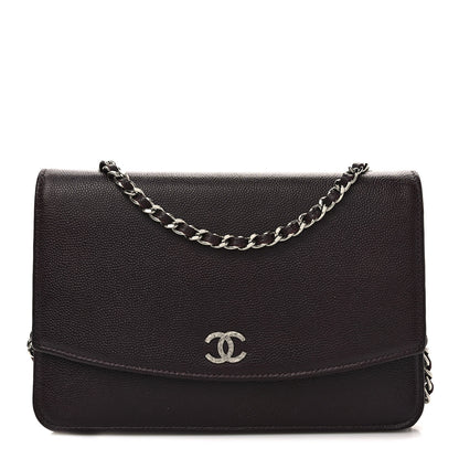 Chanel Caviar Sevruga Wallet on Chain WOC Plum 1 of 8