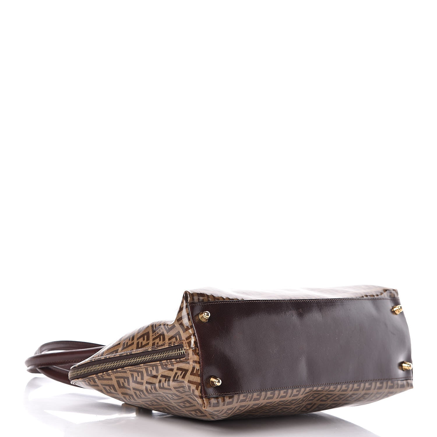 Fendi Vinyl Zucchino Shoulder Bag Tobacco 4 of 13