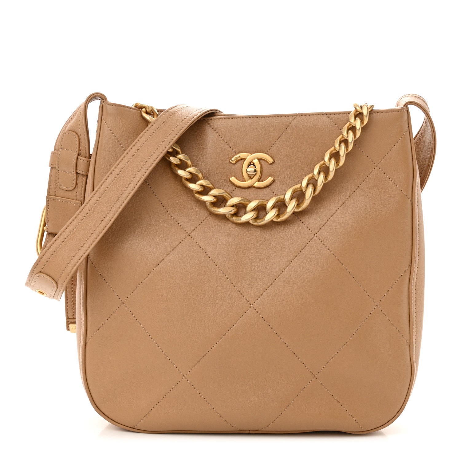 Chanel Calfskin Stitched Easy Mood Hobo Beige 1 of 11