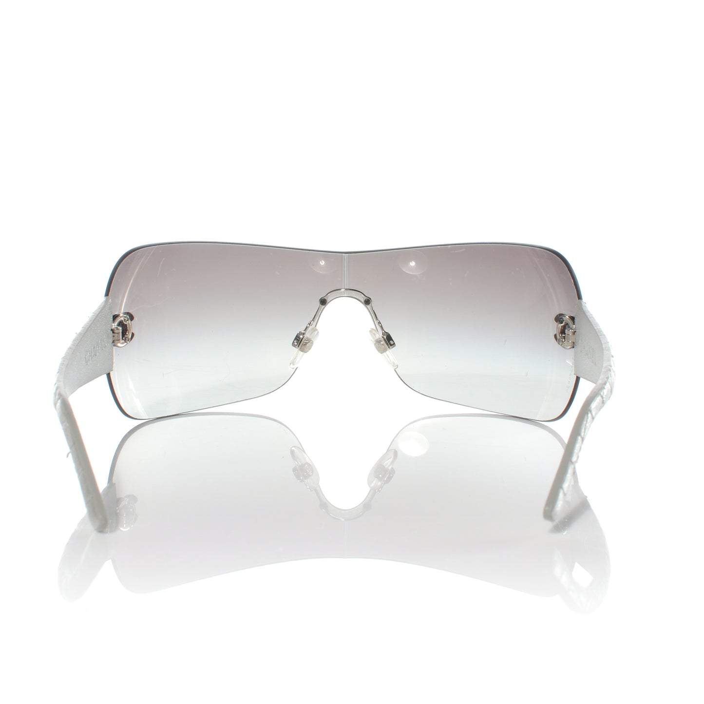 Leather Quilted CC Sunglasses 4157 Silver