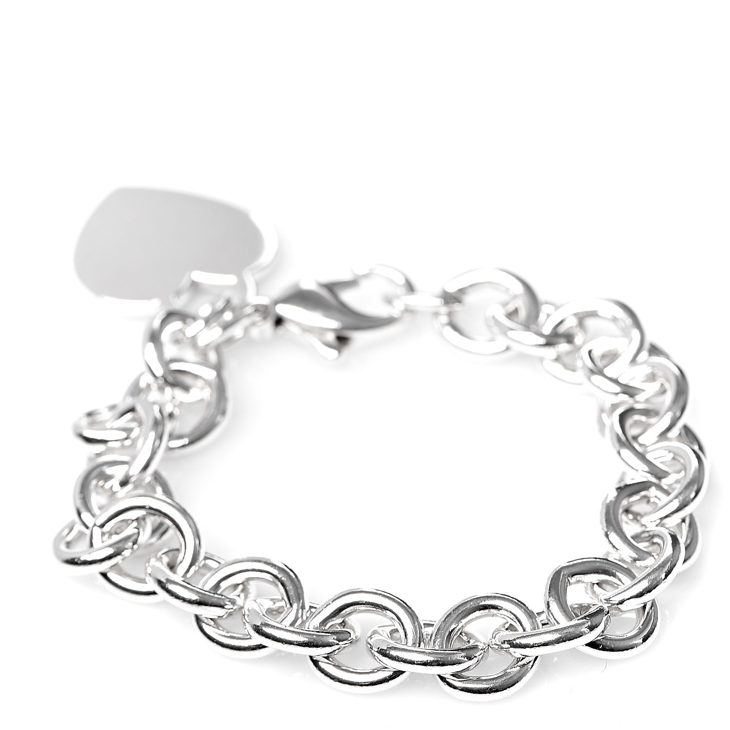 Tiffany Sterling Silver Heart Tag Charm Bracelet 3 of 5
