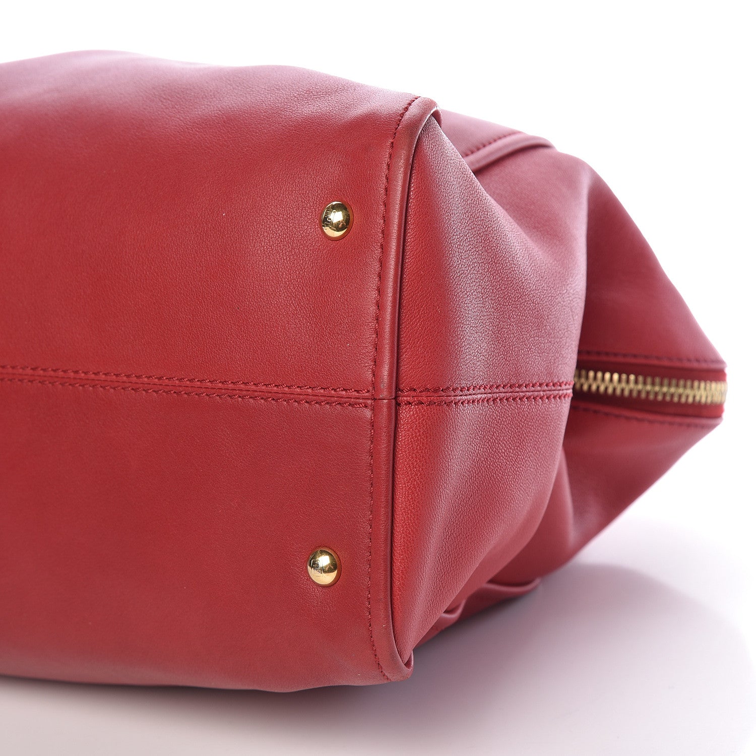 Fendi Vitello Capra Alabama Colorblock Large Chameleon Tote Ciliegia Bordeaux Ruby 10 of 12