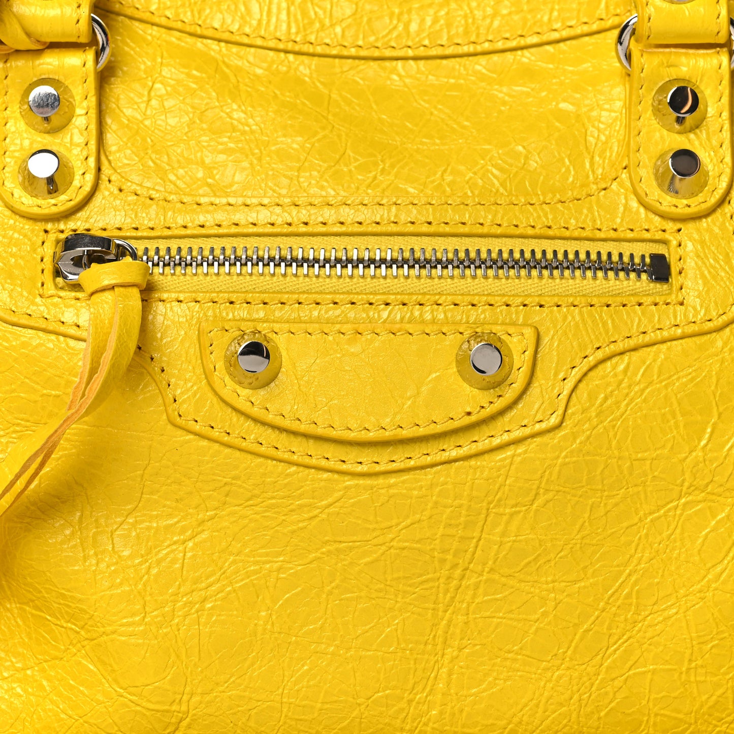 Agneau Classic Silver Hardware City S Jaune Soleil