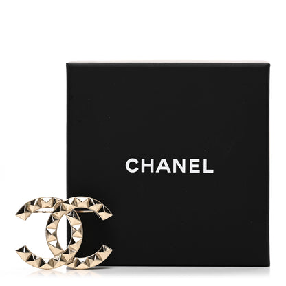 Chanel Studded CC Pin Brooch Gold 5 of 5