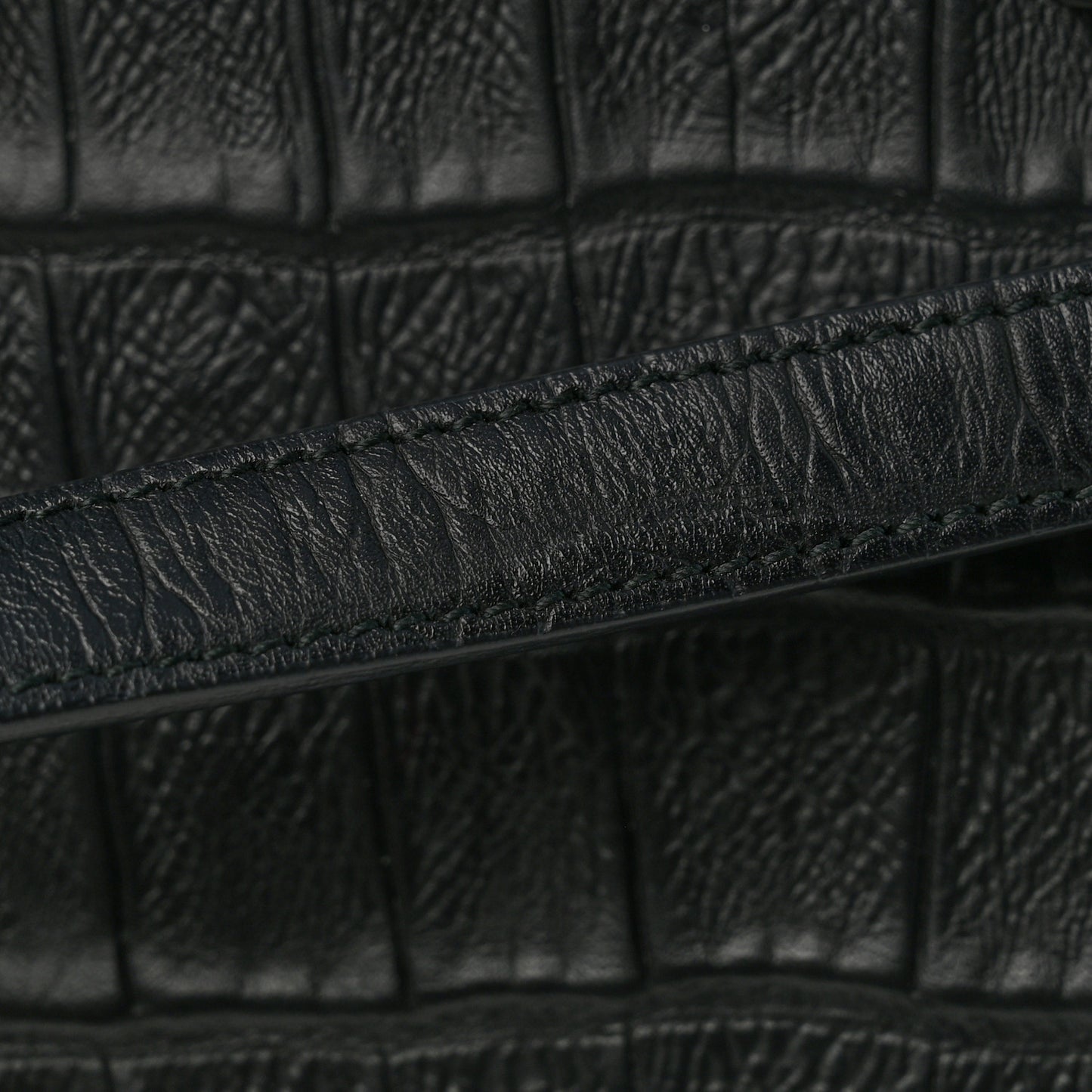 Calfskin Crocodile Embossed Small Sac de Jour Black