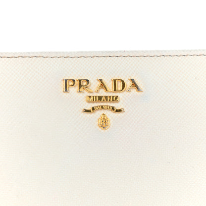 Prada Saffiano Metal Compact Wallet Talco 22 of 24