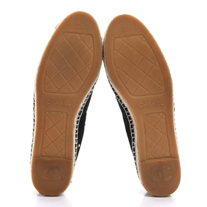 Chanel Suede Pearl CC Espadrilles 40 Black 5 of 9