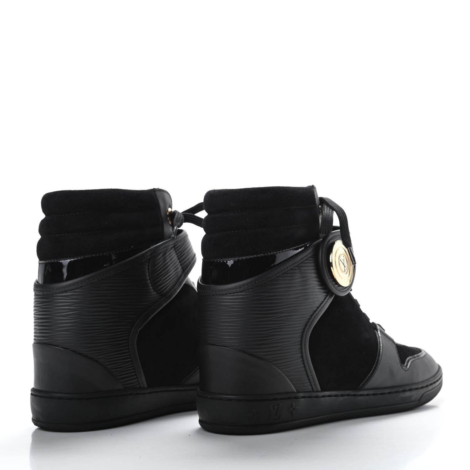 Louis Vuitton Epi Suede Postmark Wedge Sneakers 38 Black 4 of 8