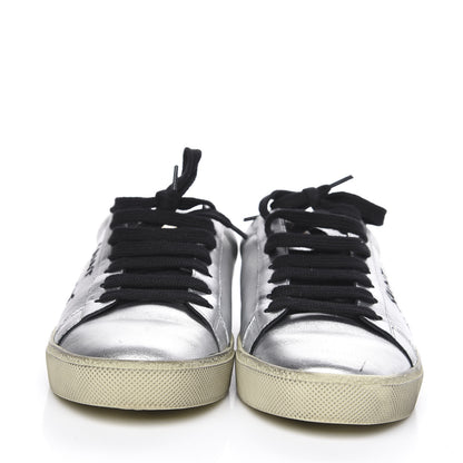 Saint Laurent Calfskin Court Classic Sneakers 38.5 Silver 2 of 8