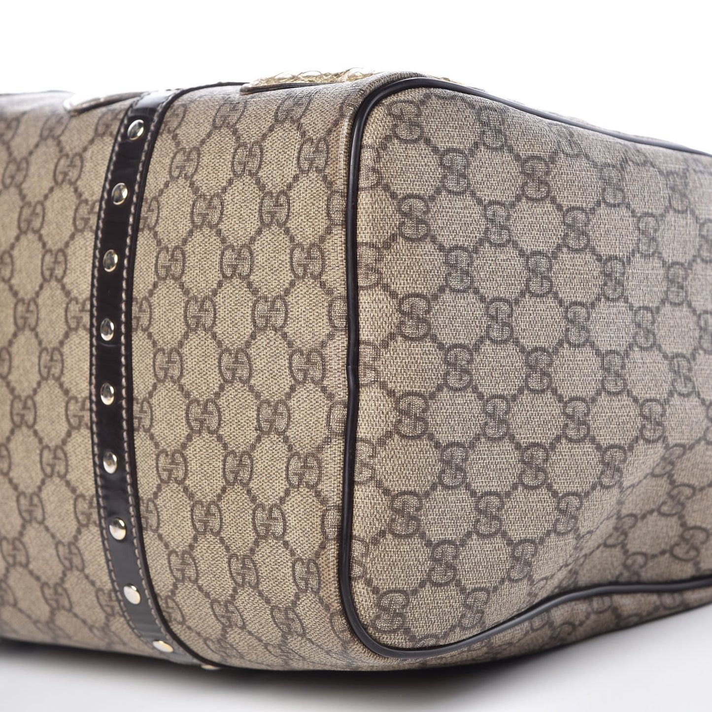Monogram Guccissima Hearts Studded Medium Joy Boston Dark Brown