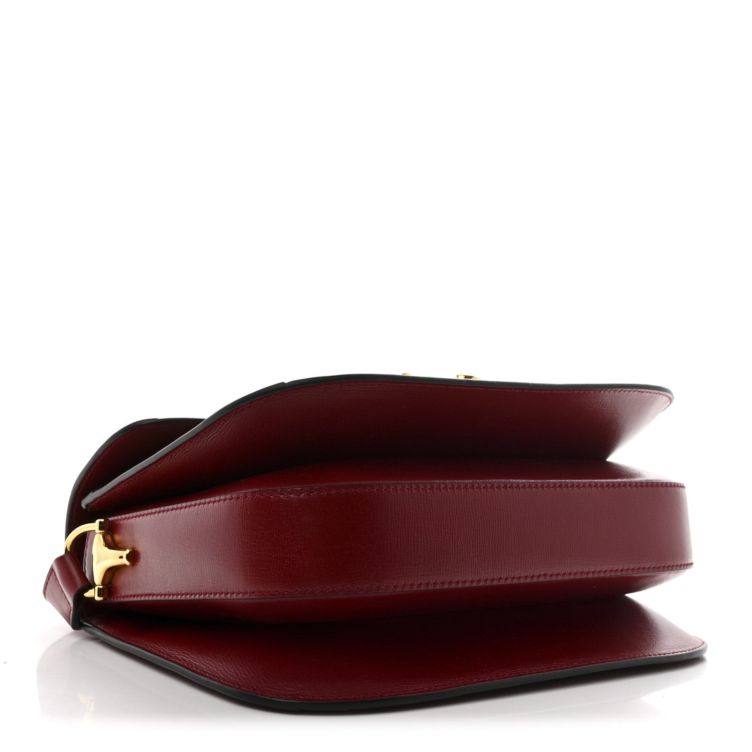 Gucci GG Supreme Monogram Azalea Calfskin Horsebit 1955 Shoulder Bag Beige Ebony New Cherry Red 4 of 10