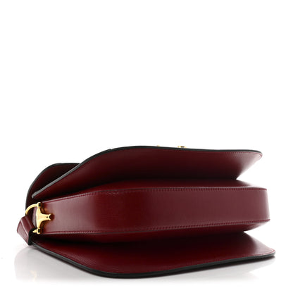 Gucci GG Supreme Monogram Azalea Calfskin Horsebit 1955 Shoulder Bag Beige Ebony New Cherry Red 4 of 10