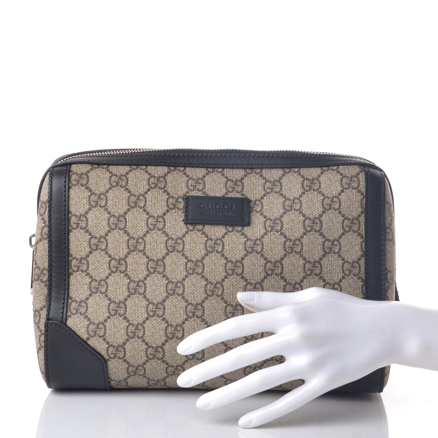 Gucci GG Supreme Monogram Toiletry Case Black 2 of 8