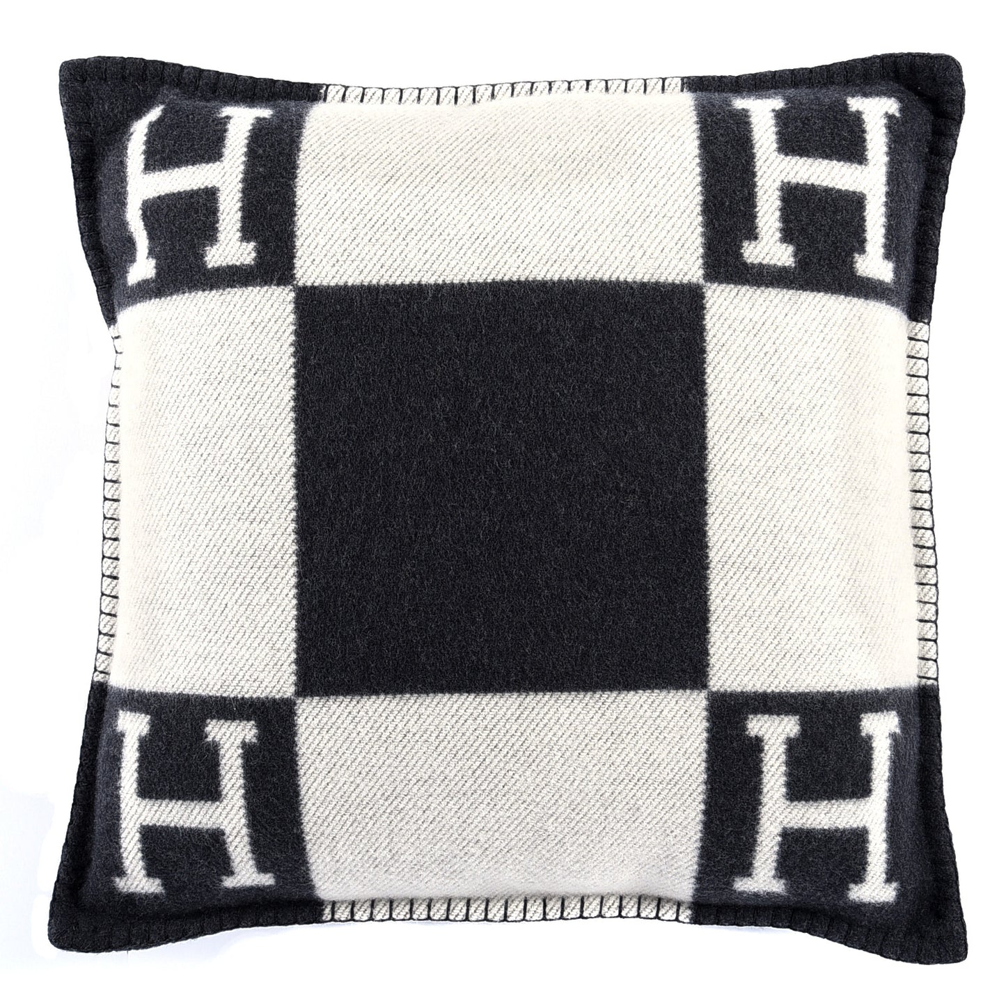 Wool Cashmere Avalon Pillow PM Ecru Gris Fonce