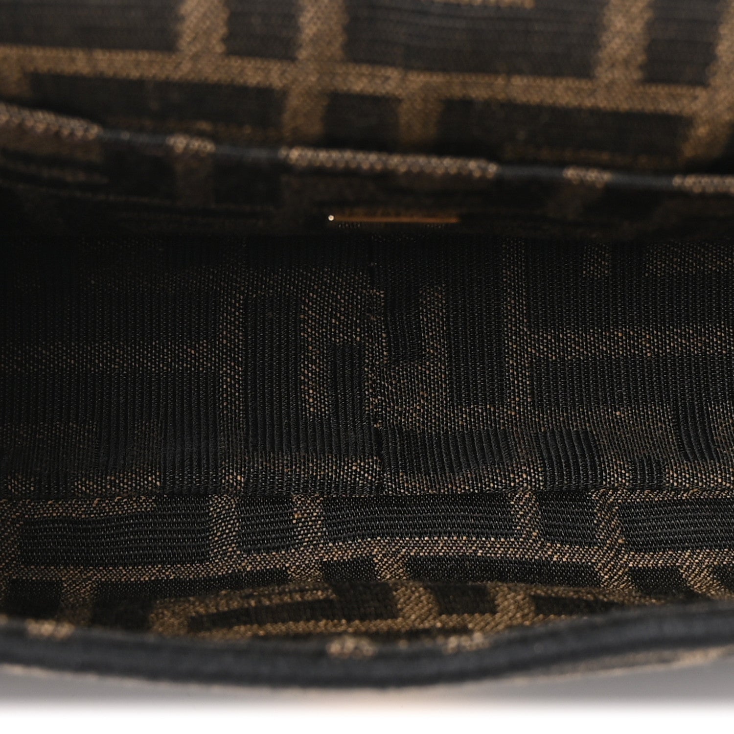 Fendi Fabric Jacquard FF 1974 Mini Baguette Tobacco Moro Black 5 of 10