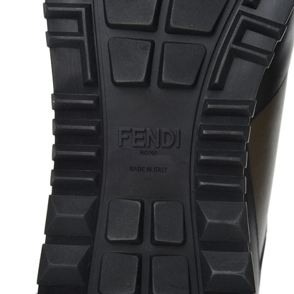 Fendi Calfskin Nylon Mens Camo Bugs Sneakers 11 Military Black Multicolor 6 of 9