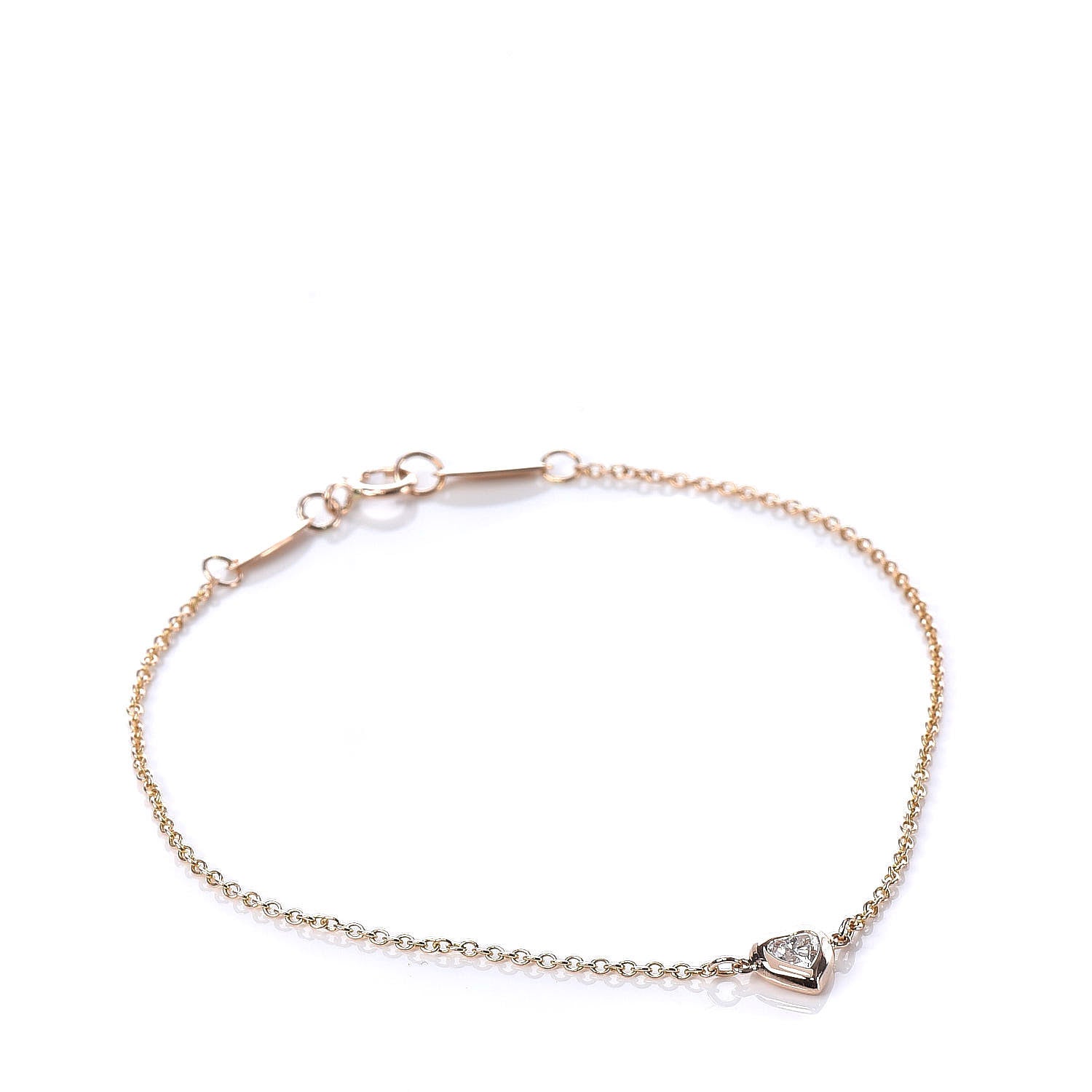 Tiffany 18K Rose Gold Diamond Elsa Peretti Diamonds by the Yard Heart Bracelet 1 of 7