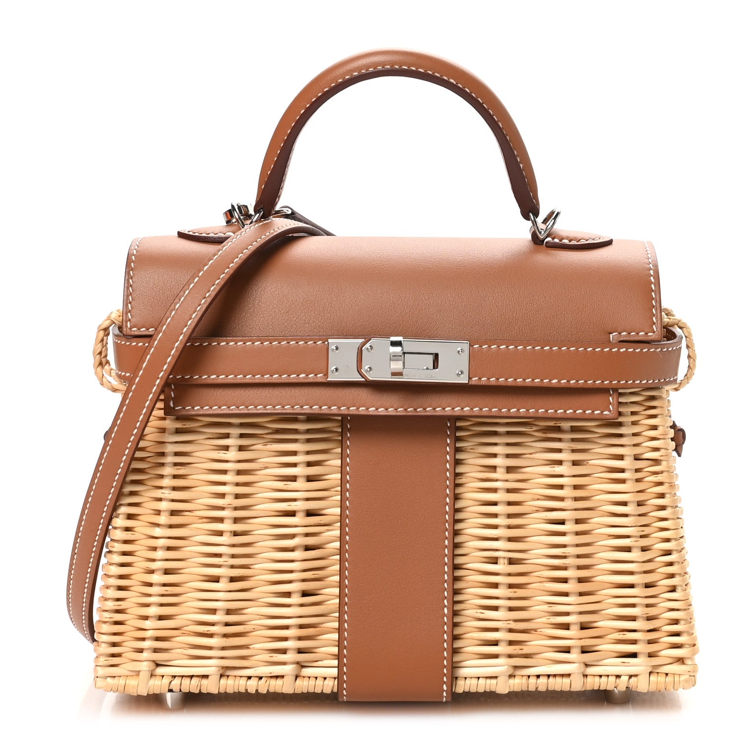 Hermes Wicker Swift Picnic Mini Kelly 20 Naturel Gold 1 of 11