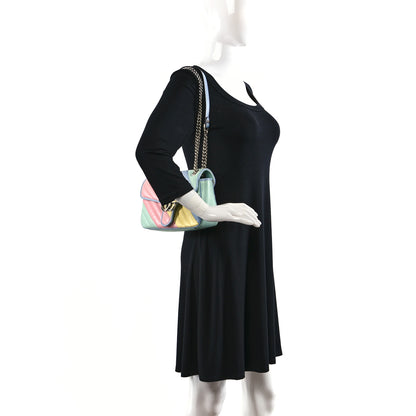 Gucci Calfskin Matelasse Diagonal Small GG Marmont Shoulder Bag Multicolor Pastel 2 of 10