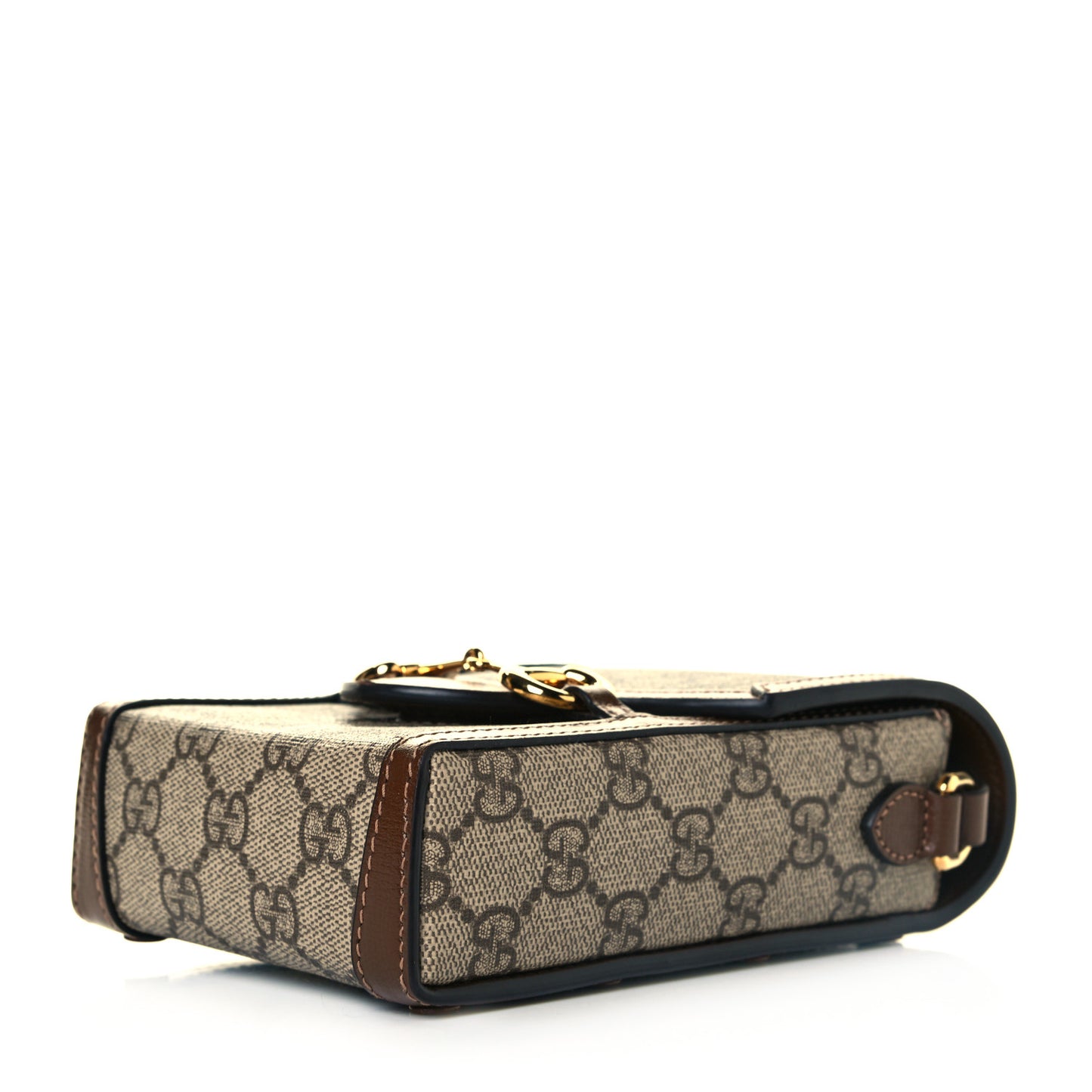 GG Supreme Monogram Mini Horsebit 1955 Crossbody Bag Beige Brown Sugar