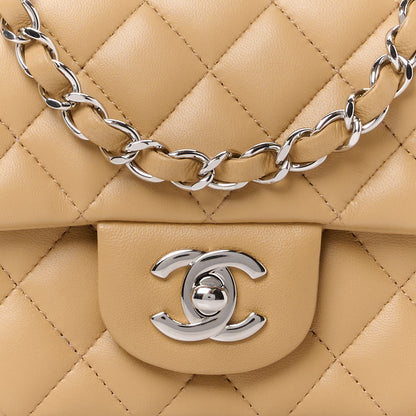 Chanel Lambskin Quilted Mini Rectangular Flap Beige 10 of 14