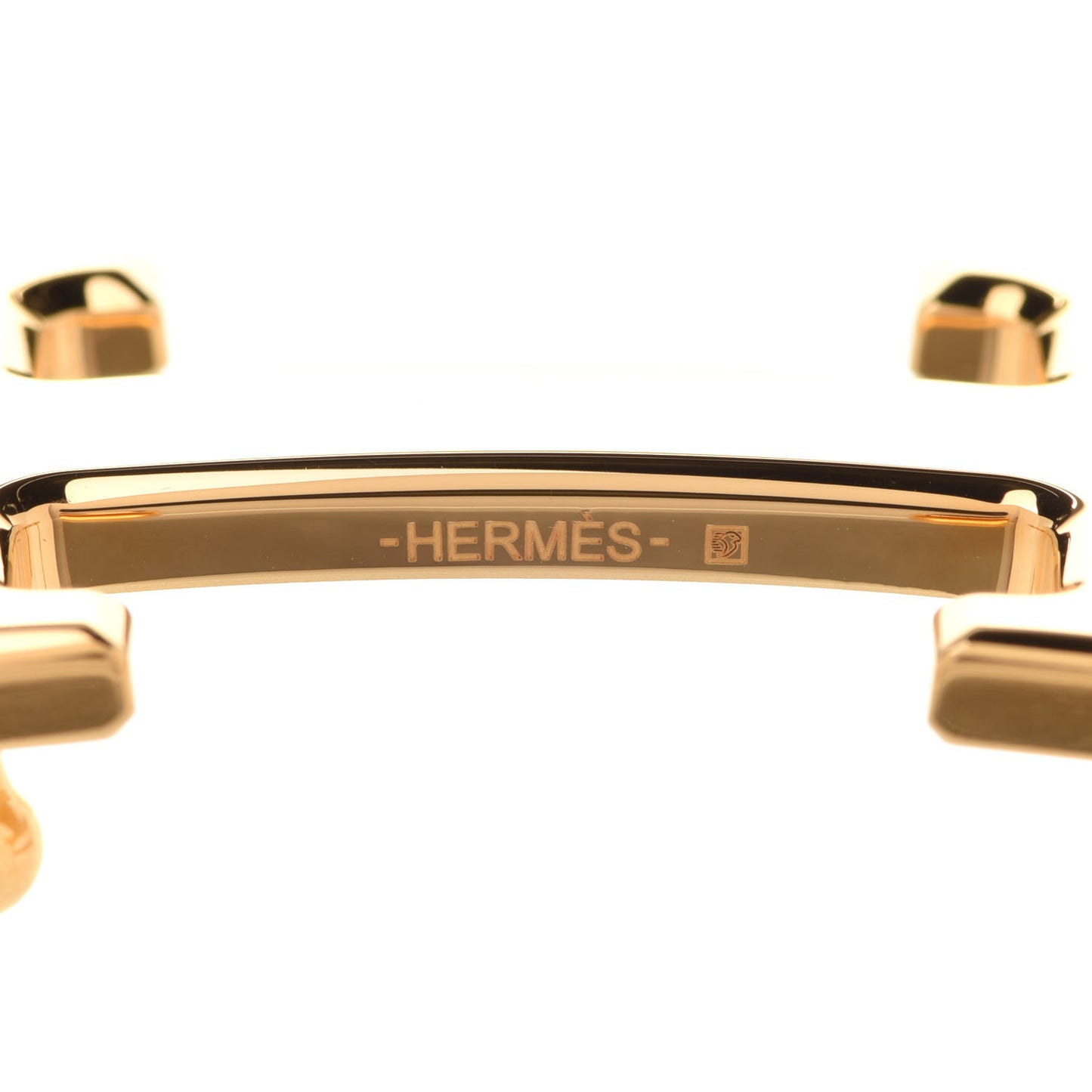 Polished 24mm H Belt Buckle Gold