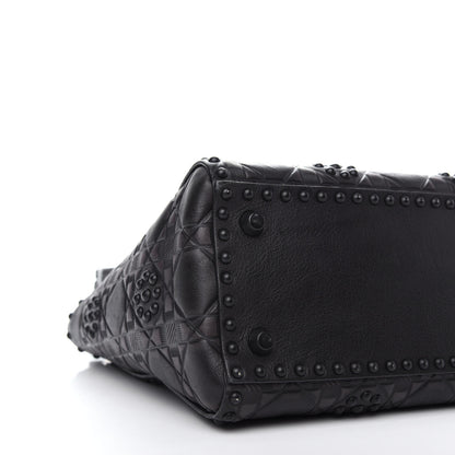 Christian Dior Lambskin Studded Matte Cannage Medium Lady Dior So Black 8 of 35