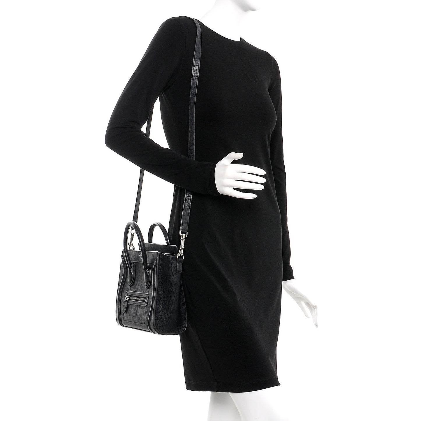 Drummed Calfskin Nano Luggage Black