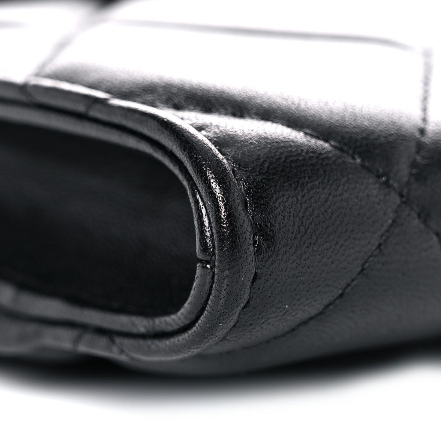 Lambskin Quilted Chanel 19 Phone Holder With Chain Black