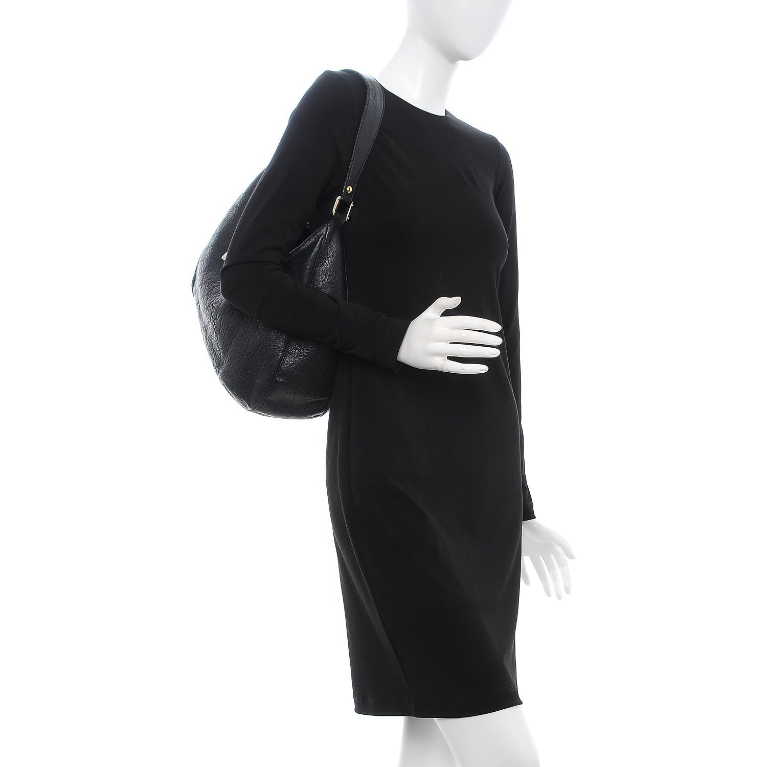 Gucci Guccissima Large New Ladies Web Hobo Black 2 of 11