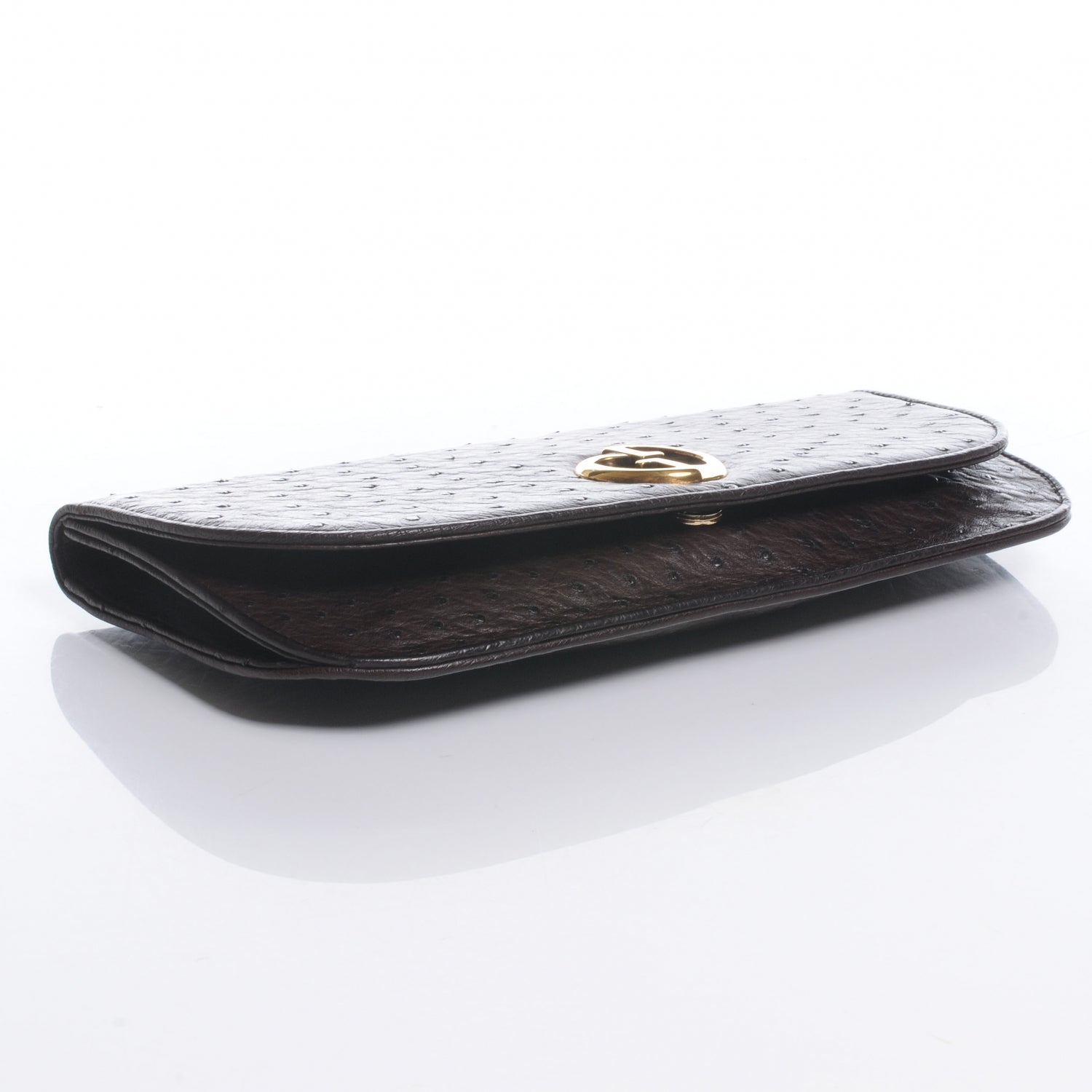 Gucci Ostrich 1973 Clutch Cocoa Brown 4 of 8