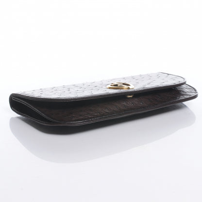 Gucci Ostrich 1973 Clutch Cocoa Brown 4 of 8